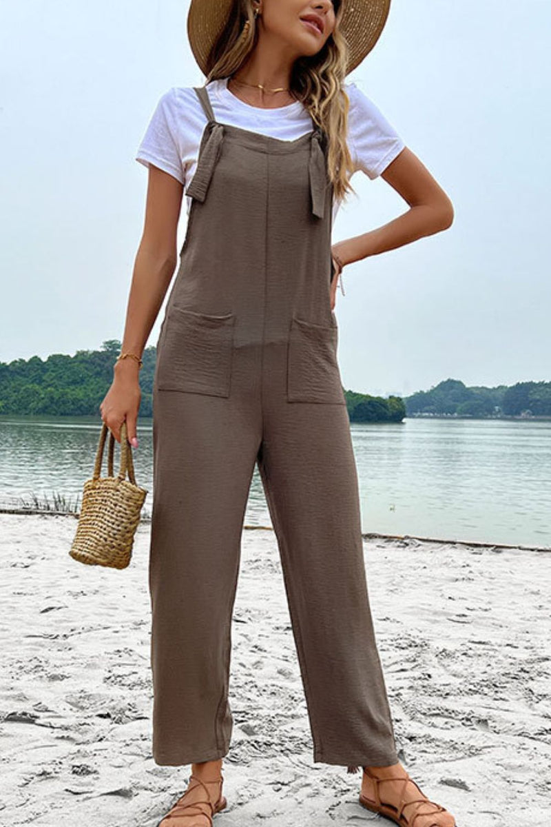 Straight Leg Jumpsuit with Pockets - ONYX ASHE