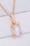 Natural Moonstone 4-Prong Pendant Necklace