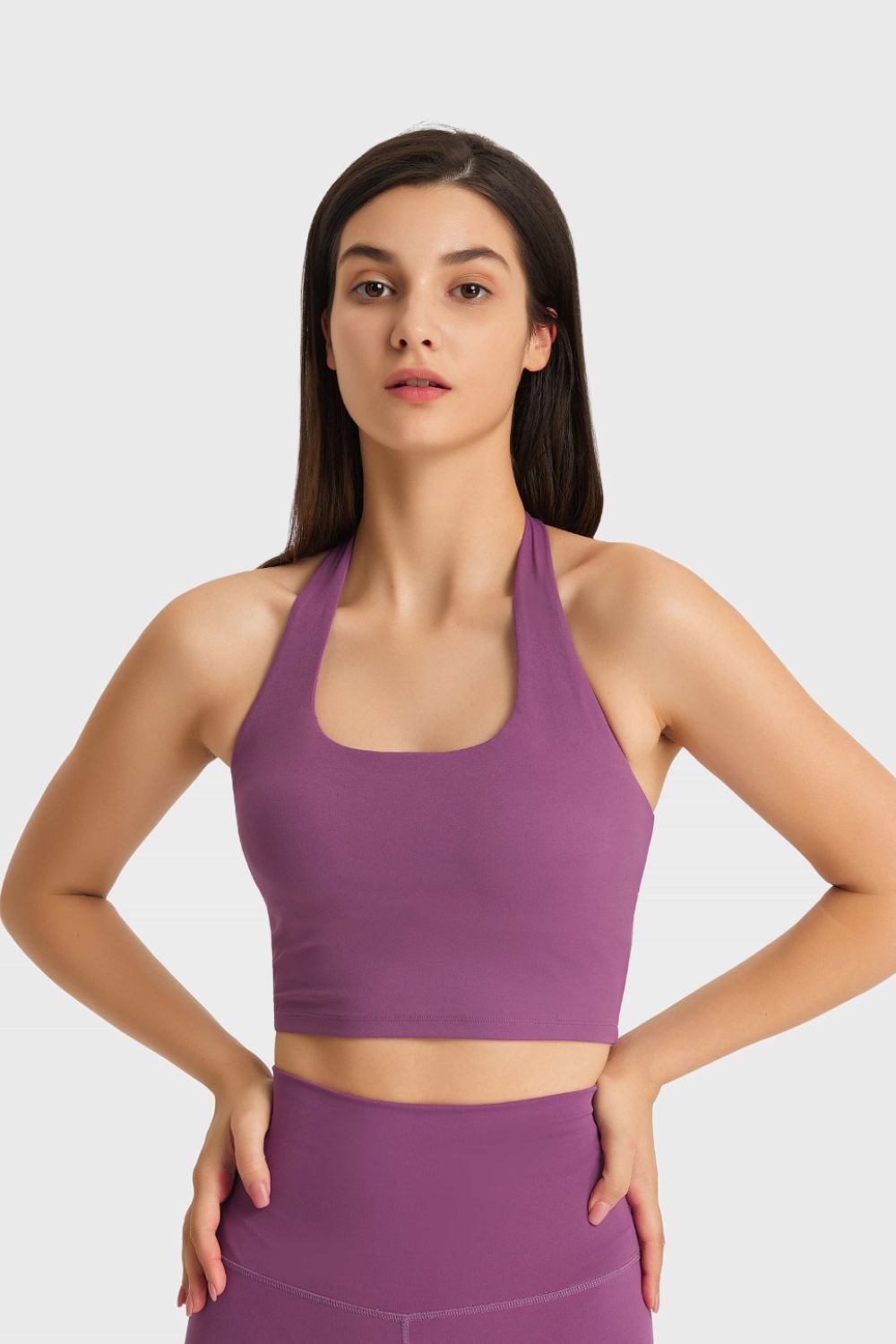 Breathable Halter Neck Sports Bra - ONYX ASHE