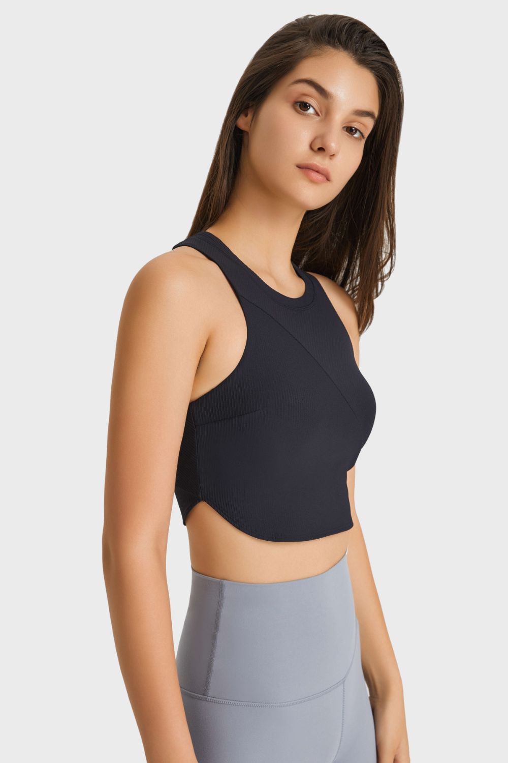 Racerback Hem Detail Sports Bra - ONYX ASHE