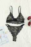 Leopard Print Spliced Lace Bra and Panty Set - ONYX ASHE